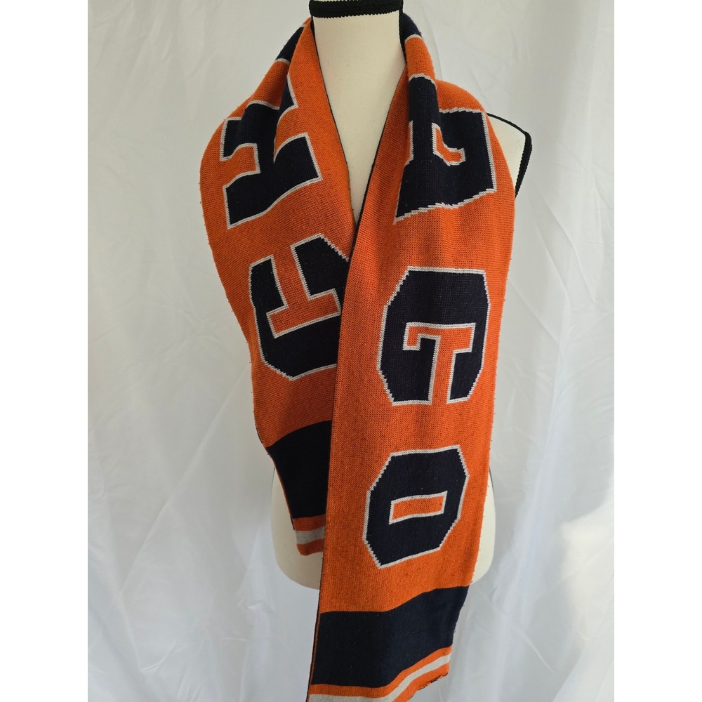 Chicago Bears NFL Knit‎ Scarf Orange Navy Blue Team Apparel Reebok